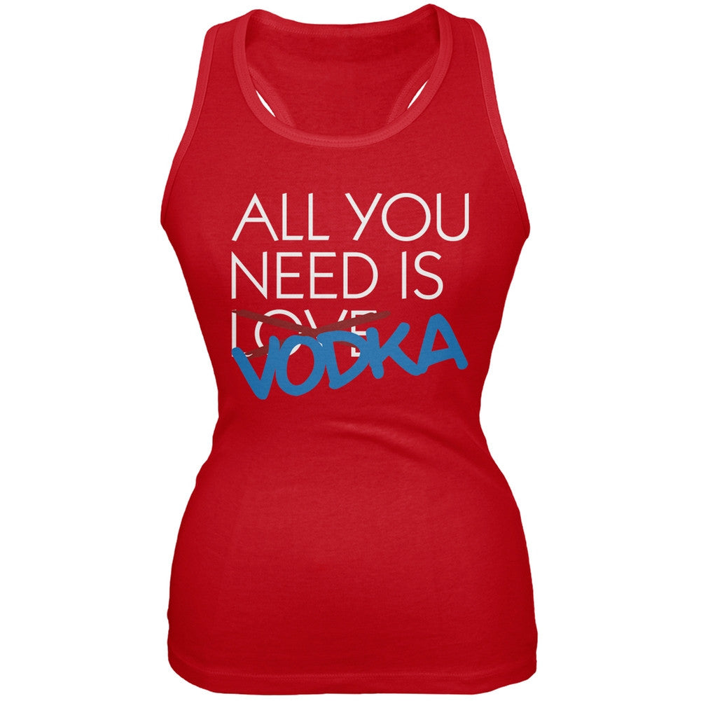 All You Need is Vodka, Not Love Red Juniors Soft Tank Top Juniors Tank Tops Old Glory 2XL Red