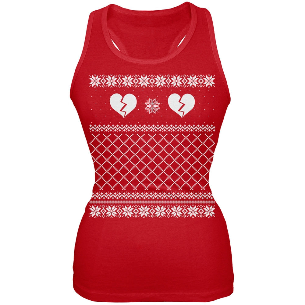Anti Love Ugly Sweater Red Juniors Soft Tank Top Juniors Tank Tops Old Glory 2XL Red
