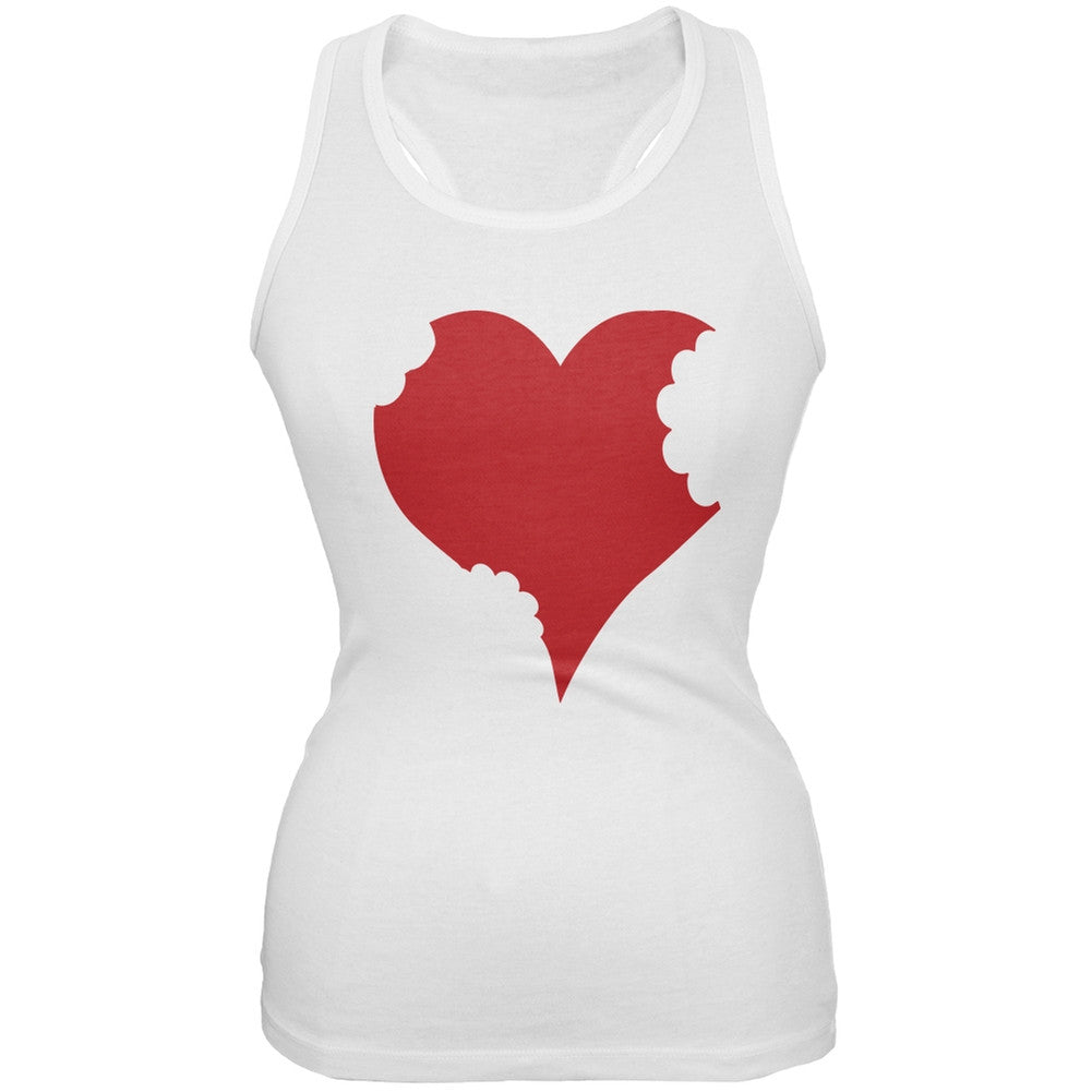 Bitten Heart White Juniors Soft Tank Top Juniors Tank Tops Old Glory 2XL White
