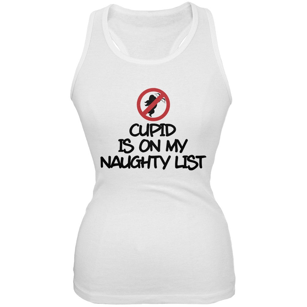 Cupid is on My Naughty List White Juniors Soft Tank Top Juniors Tank Tops Old Glory 2XL White