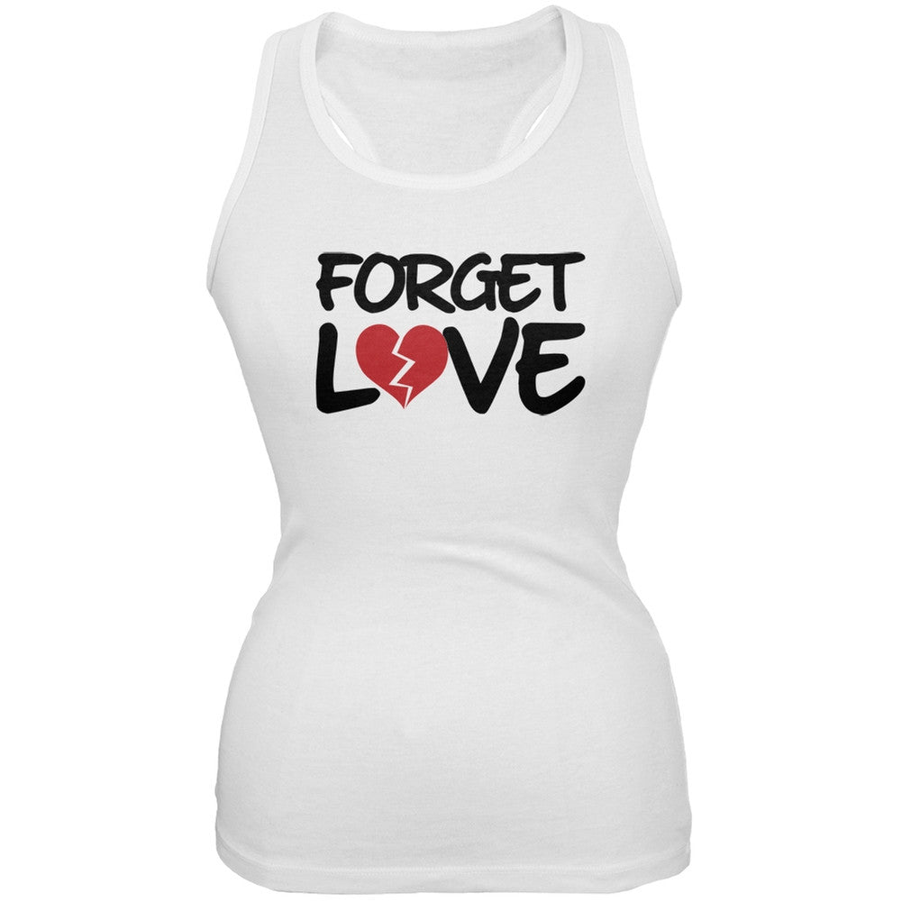 Forget Love White Juniors Soft Tank Top Juniors Tank Tops Old Glory 2XL White