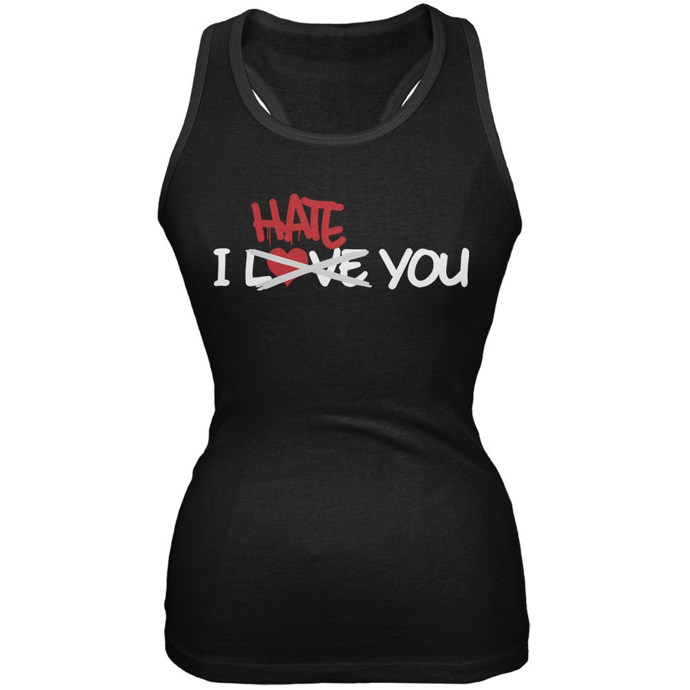 I Hate You Black Juniors Soft Tank Top Juniors Tank Tops Old Glory 2XL Black