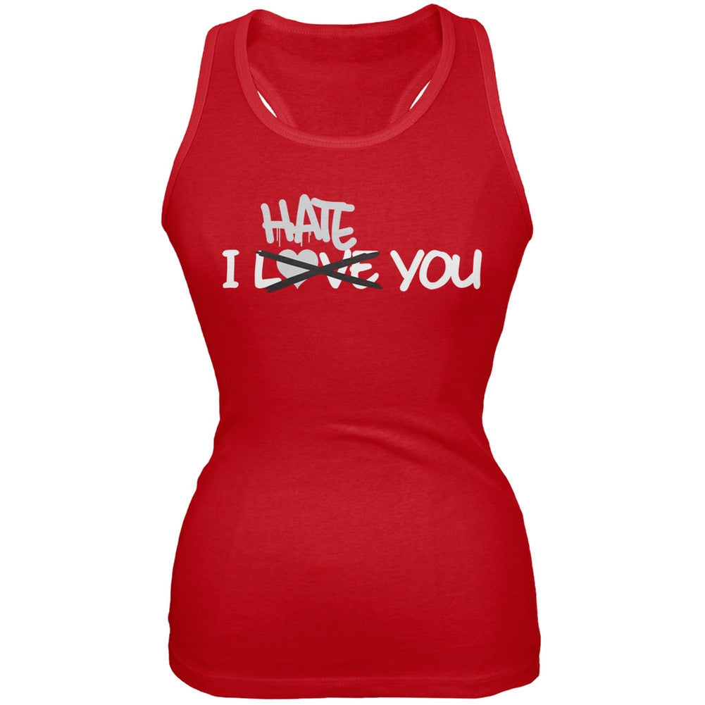 I Hate You Red Juniors Soft Tank Top Juniors Tank Tops Old Glory 2XL Red