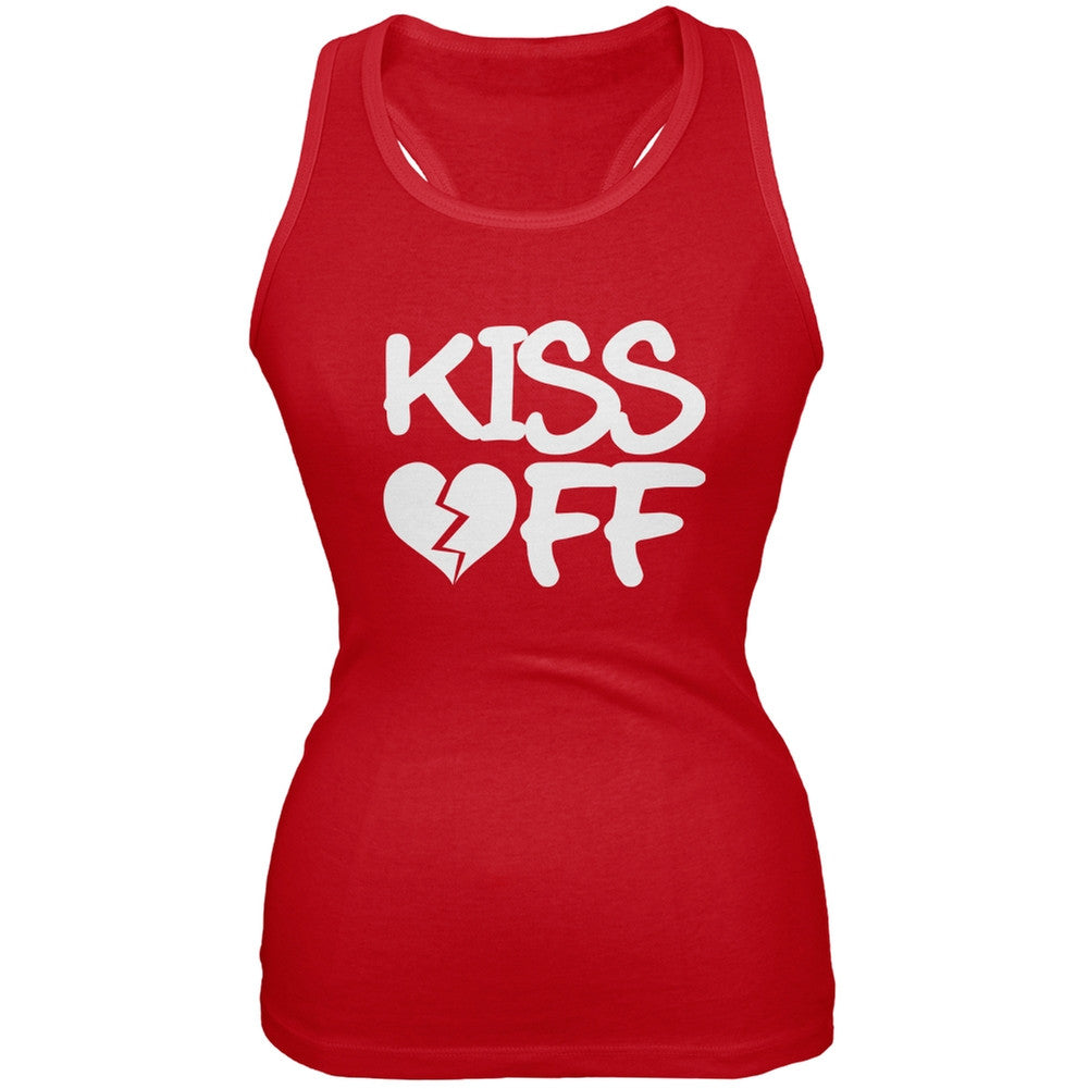 Kiss Off Red Juniors Soft Tank Top Juniors Tank Tops Old Glory SM Red