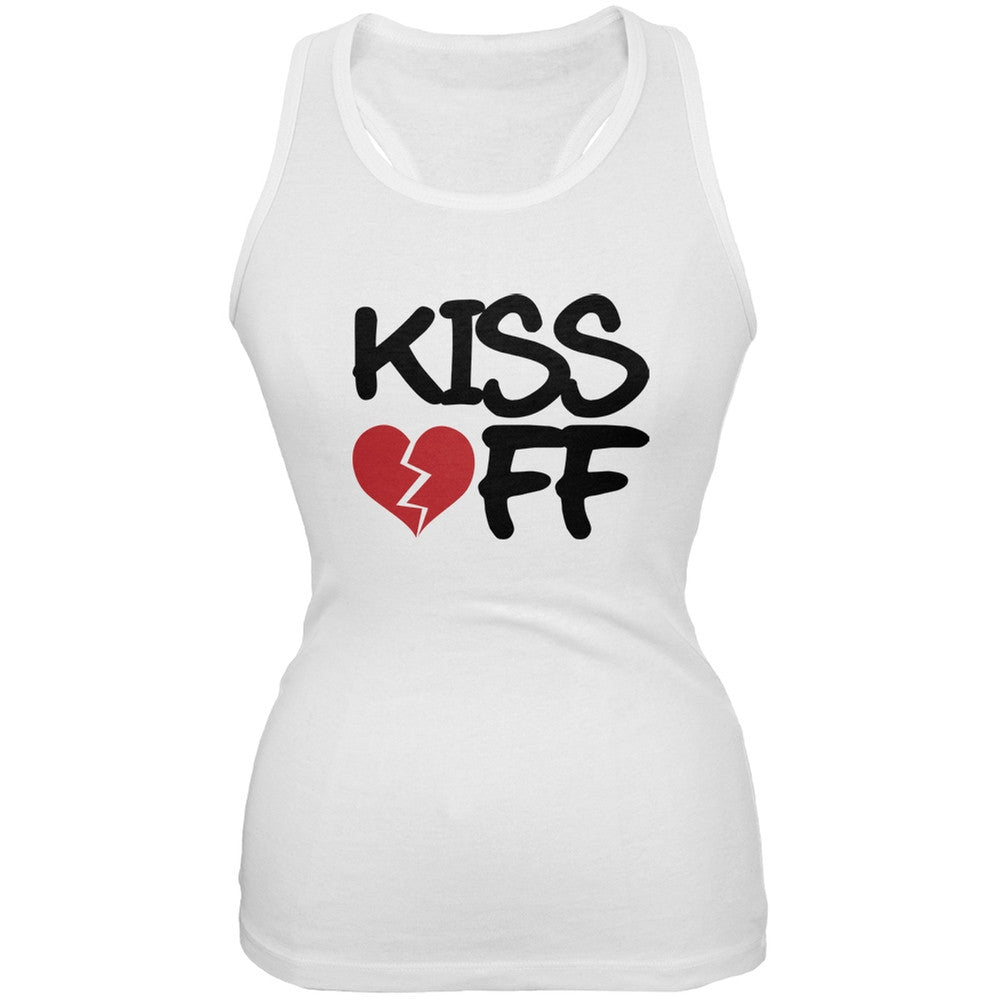 Kiss Off White Juniors Soft Tank Top Juniors Tank Tops Old Glory SM White