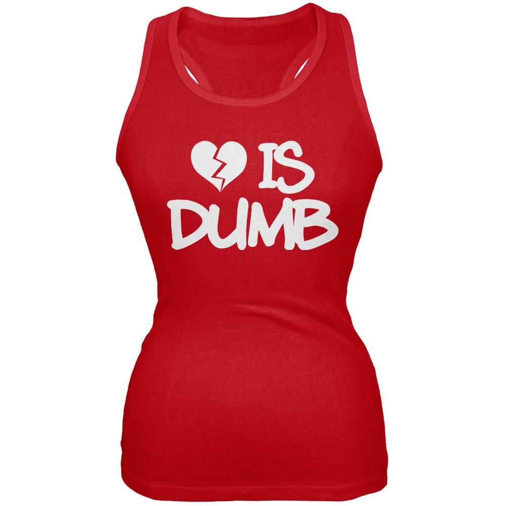 Love is Dumb Red Juniors Soft Tank Top Juniors Tank Tops Old Glory 2XL Red