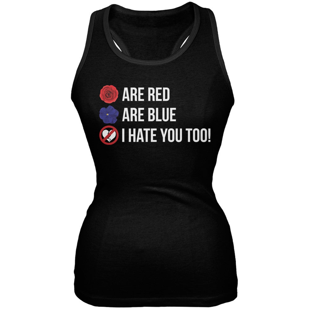 Valentine's Day - Roses are Red Poem Black Juniors Tank Top Juniors Tank Tops Old Glory 2XL Black