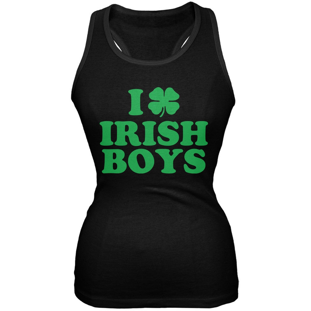 St. Patricks Day - I Shamrock Love Irish Boys Black Juniors Soft Tank Top Juniors Tank Tops Old Glory 2XL Black