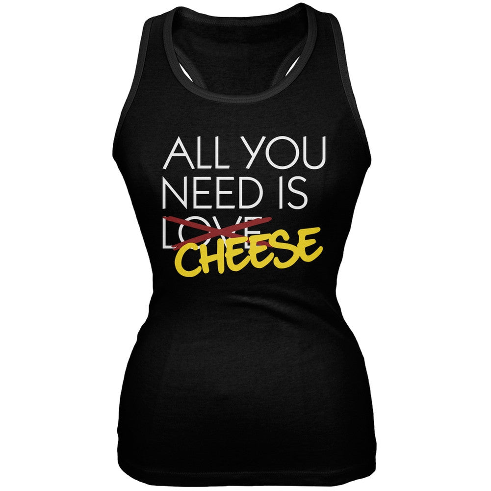 All You Need is Cheese, Not Love Black Juniors Soft Tank Top Juniors Tank Tops Old Glory 2XL Black