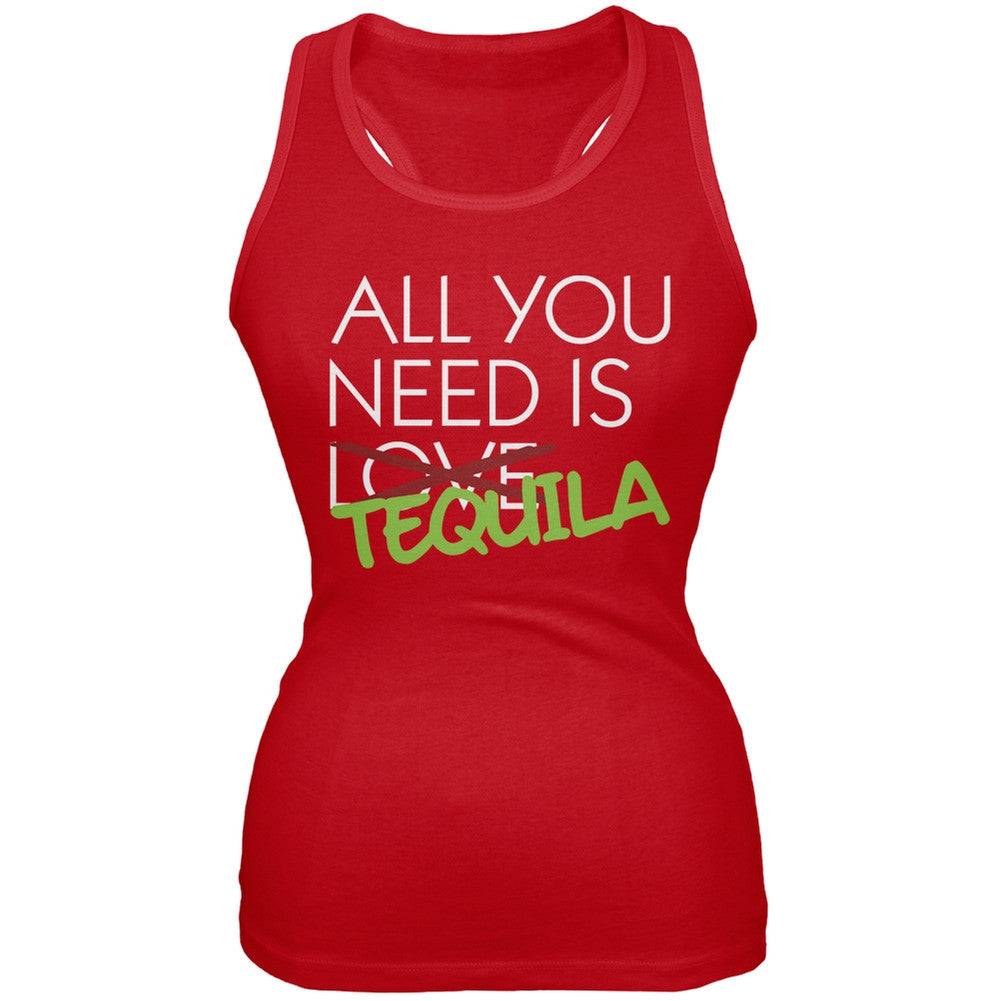All You Need is Tequila, Not Love Red Juniors Soft Tank Top Juniors Tank Tops Old Glory 2XL Red