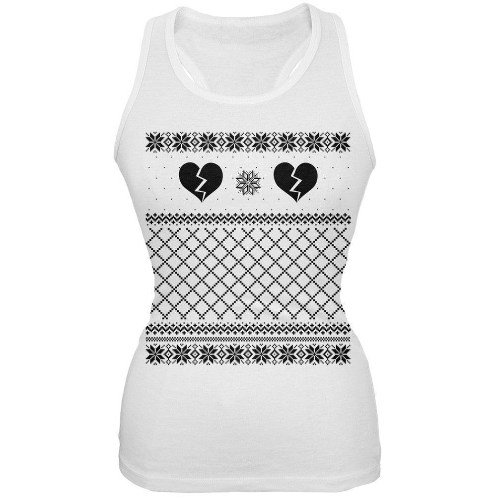 Anti Love Ugly Sweater White Juniors Soft Tank Top Juniors Tank Tops Old Glory 2XL White
