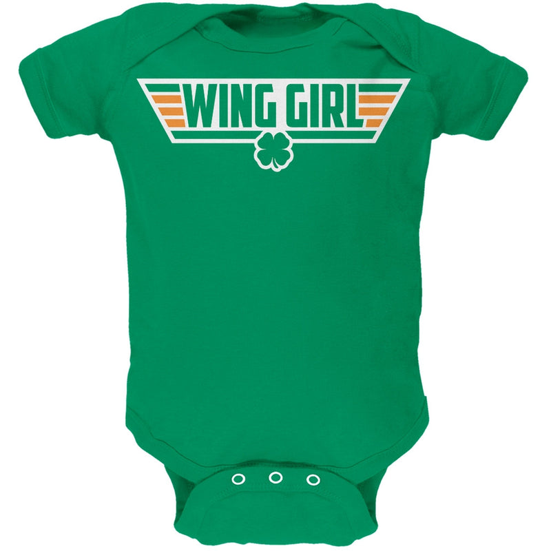 St. Patricks Day - Irish Wing Girl Black Soft Baby One Piece Baby One Piece Old Glory