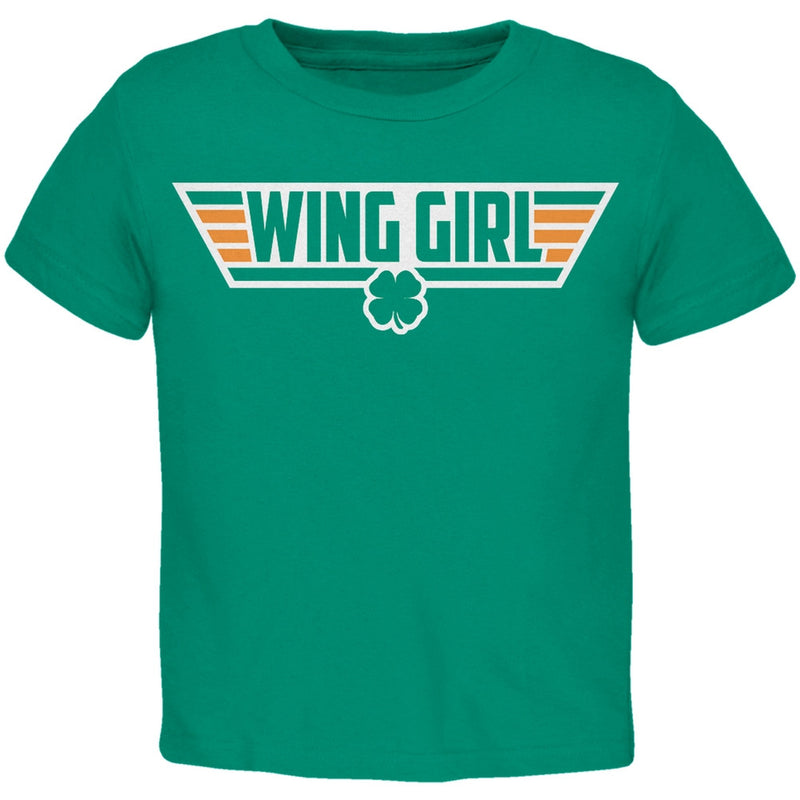 St. Patricks Day - Irish Wing Girl Black Toddler T-Shirt Toddler T-Shirts Old Glory