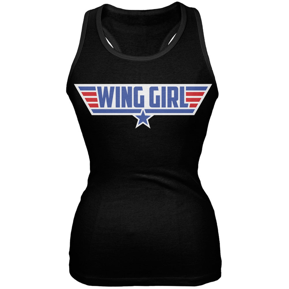 Wing Girl Black Juniors Soft Tank Top Juniors Tank Tops Old Glory 2XL Black