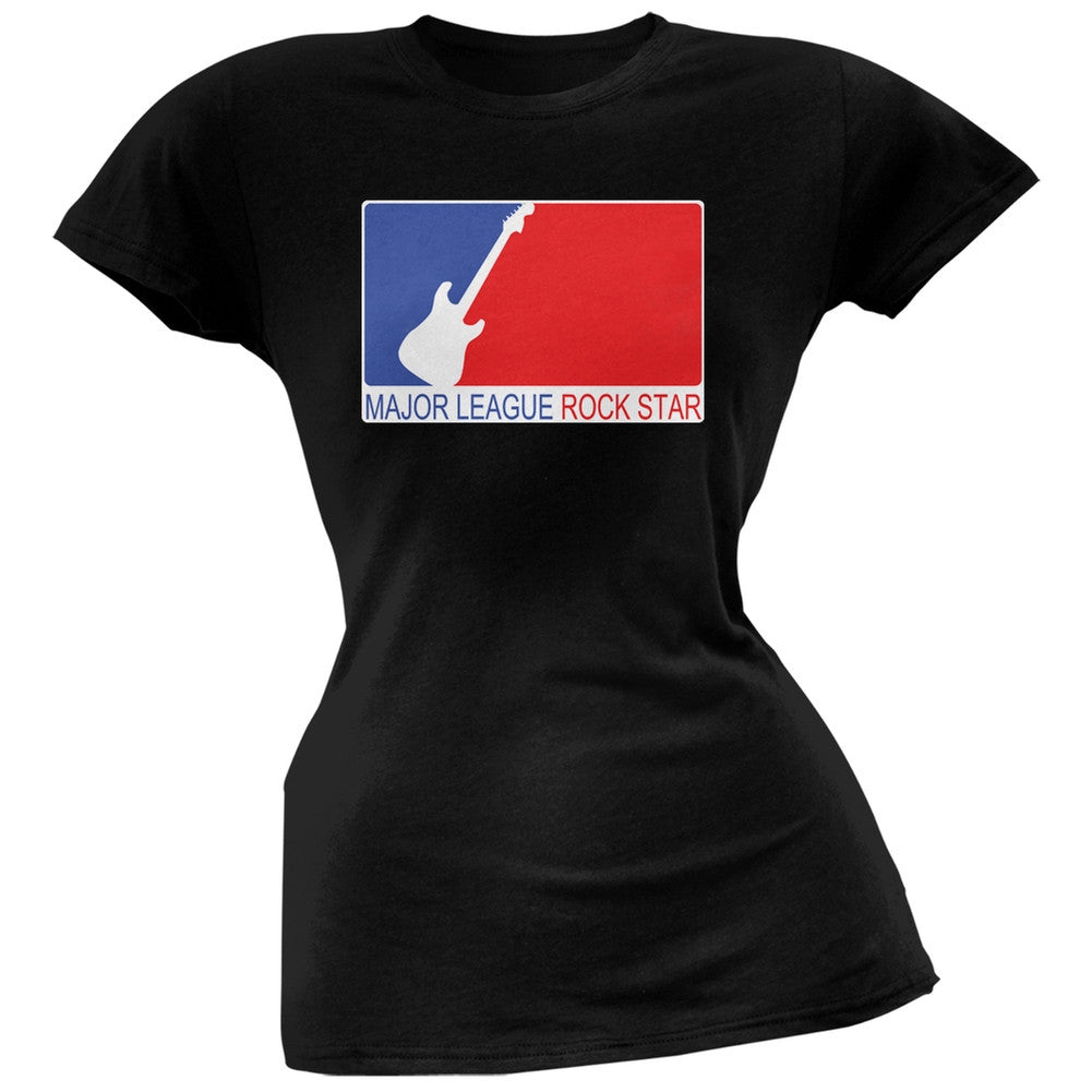 Major League Rock Star Black Juniors Soft T-Shirt Juniors T-Shirts Old Glory