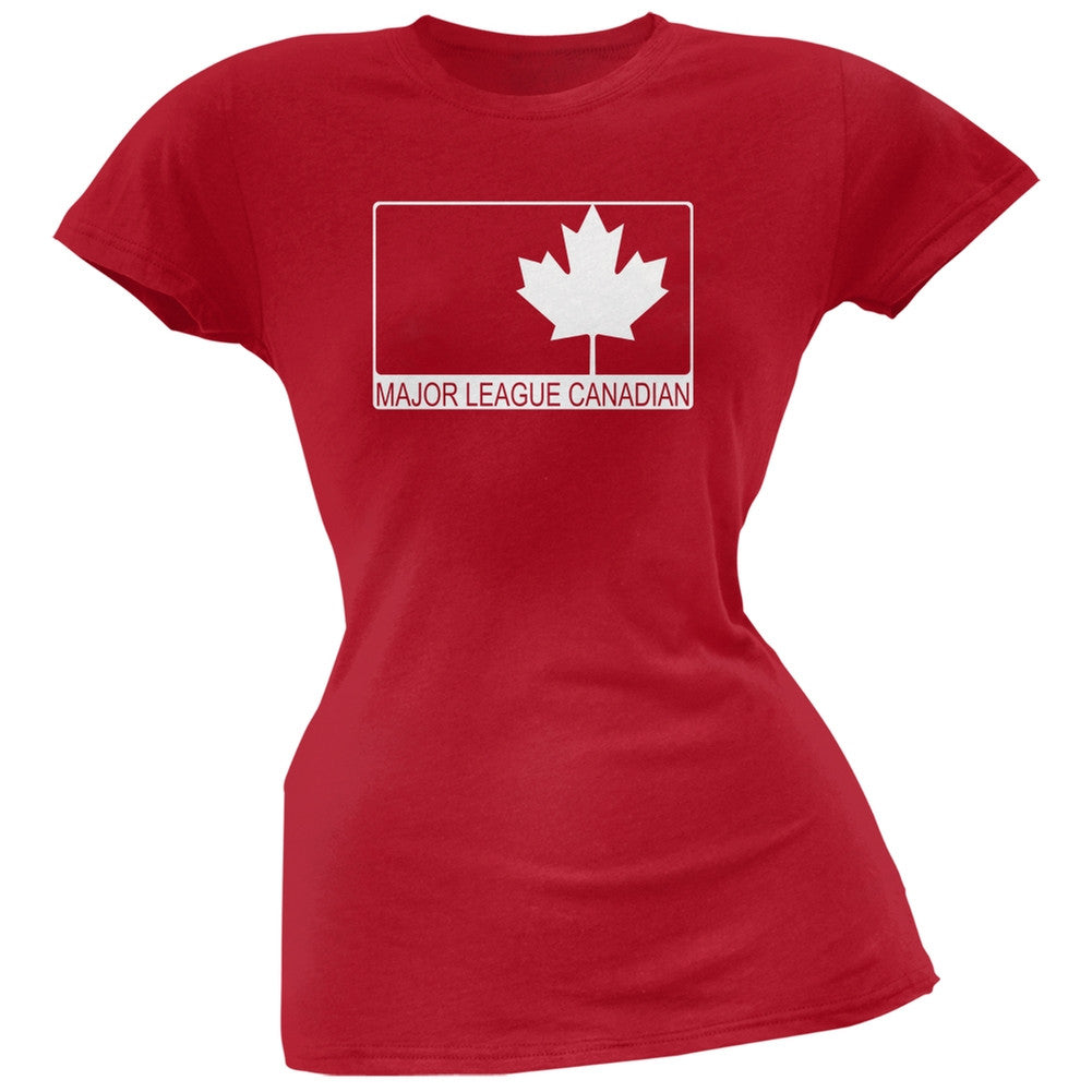 Major League Canadian Red Juniors Soft T-Shirt Juniors T-Shirts Old Glory 2XL Red