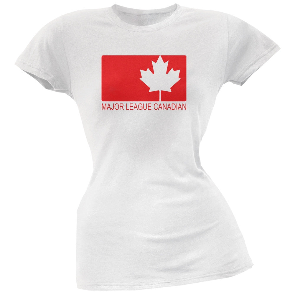 Major League Canadian White Juniors Soft T-Shirt Juniors T-Shirts Old Glory 2XL White