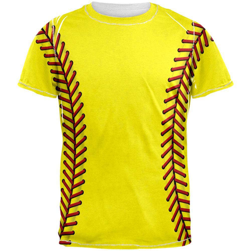 Softball Costume All Over Adult T-Shirt Men's T-Shirts Old Glory 2XL Multi
