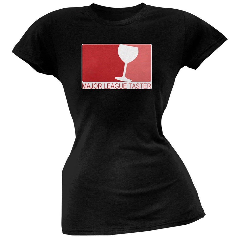 Major League Wine Taster Black Juniors Soft T-Shirt Juniors T-Shirts Old Glory SM Black