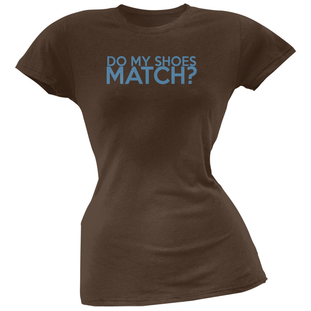 Do My Shoes Match Brown Juniors Soft T-Shirt Juniors T-Shirts Old Glory 2XL Brown