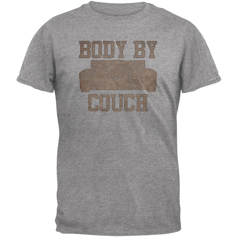 Body by Couch Heather Grey Adult T-Shirt Men's T-Shirts Old Glory 2XL Grey