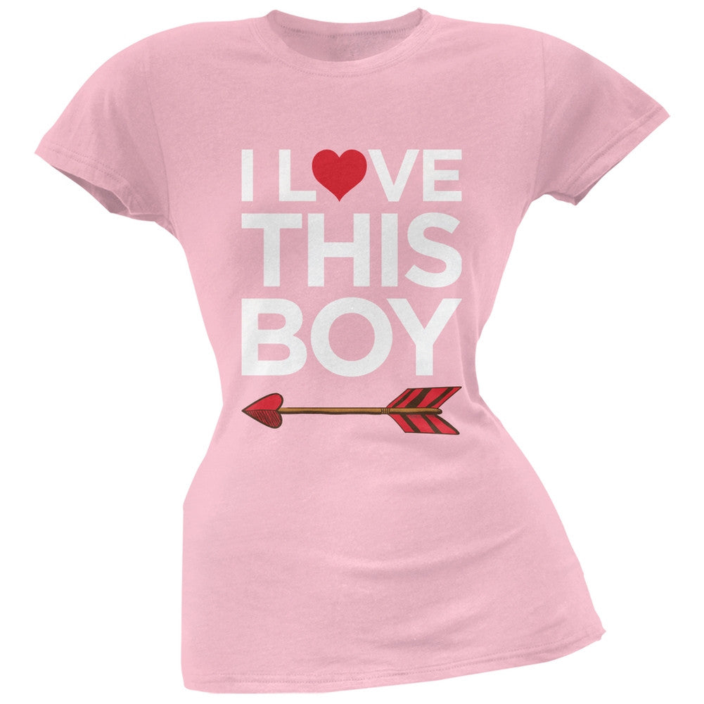 I Love This Boy Black Soft Juniors T-Shirt Juniors T-Shirts Old Glory