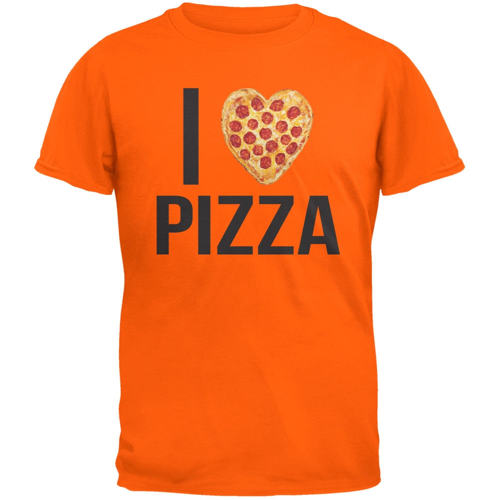 I Heart Pepperoni Pizza Orange Adult T-Shirt Men's T-Shirts Old Glory 2XL Orange