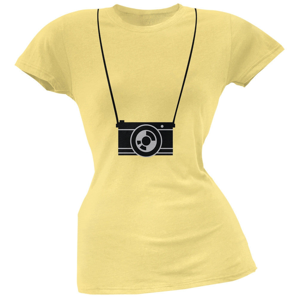 Hanging Camera Green Soft Juniors T-Shirt Juniors T-Shirts Old Glory