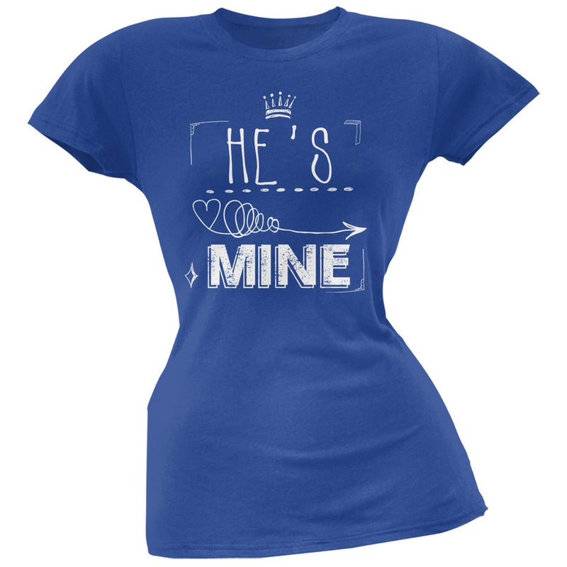 He's Mine Arrow Navy Soft Juniors T-Shirt Juniors T-Shirts Old Glory