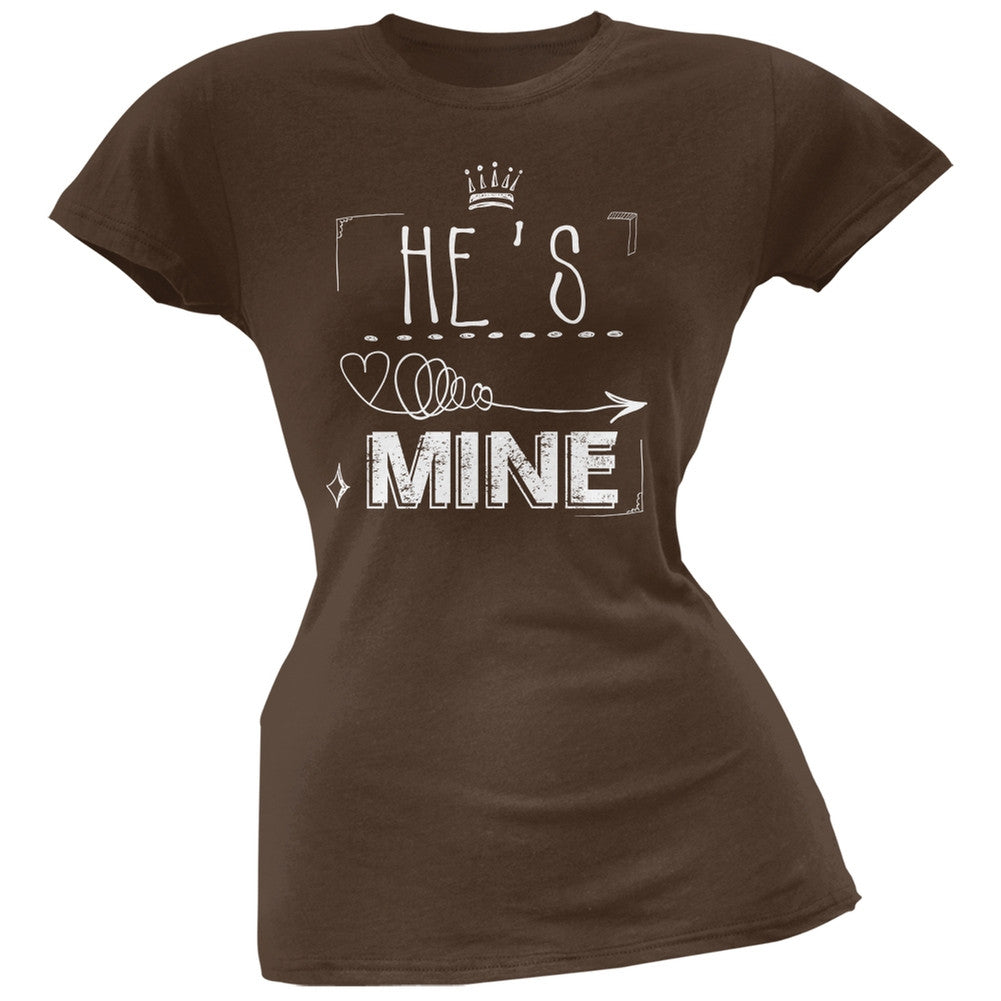 He's Mine Arrow Navy Soft Juniors T-Shirt Juniors T-Shirts Old Glory