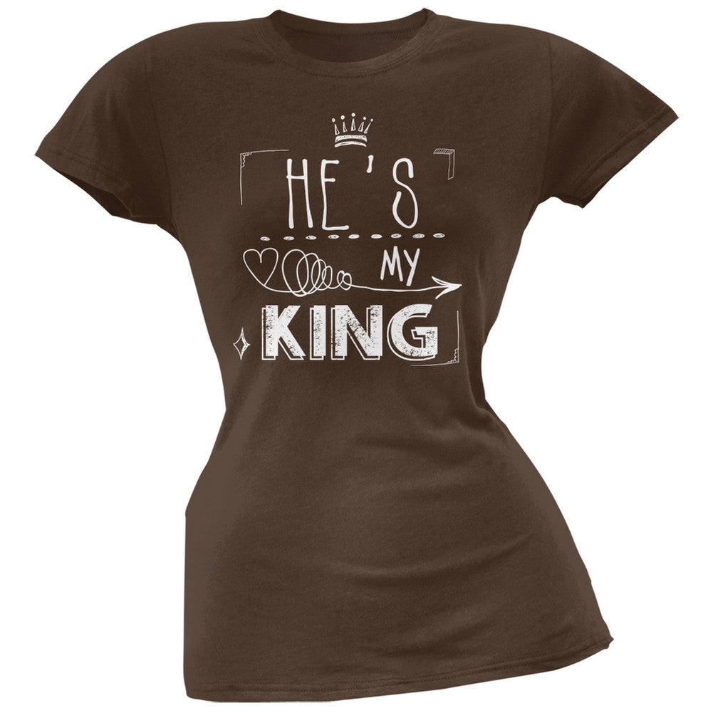 He's My King Navy Soft Juniors T-Shirt Juniors T-Shirts Old Glory