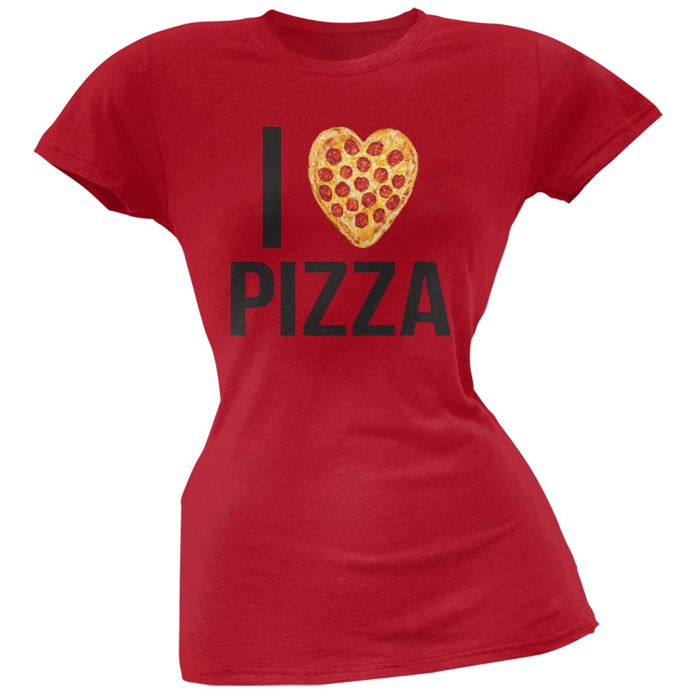 I Heart Pepperoni Pizza Red Soft Juniors T-Shirt Juniors T-Shirts Old Glory 2XL Red