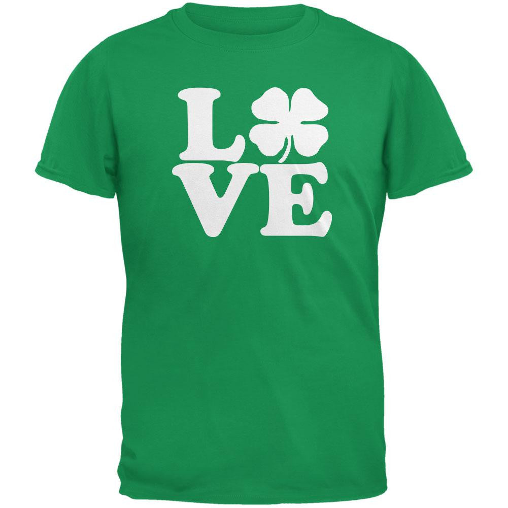 St. Patricks Day - Love Irish Shamrock Green Adult T-Shirt Men's T-Shirts Old Glory 2XL Green