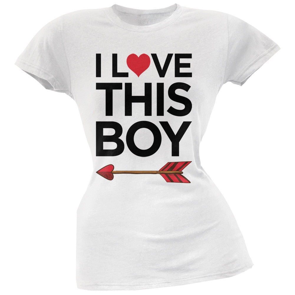 I Love This Boy Black Soft Juniors T-Shirt Juniors T-Shirts Old Glory