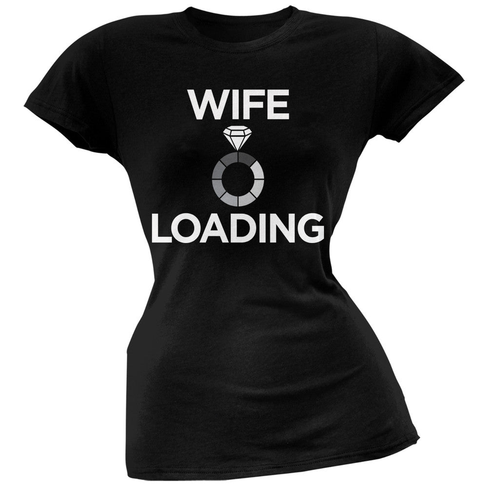 Wife Loading Black Soft Juniors T-Shirt Juniors T-Shirts Old Glory