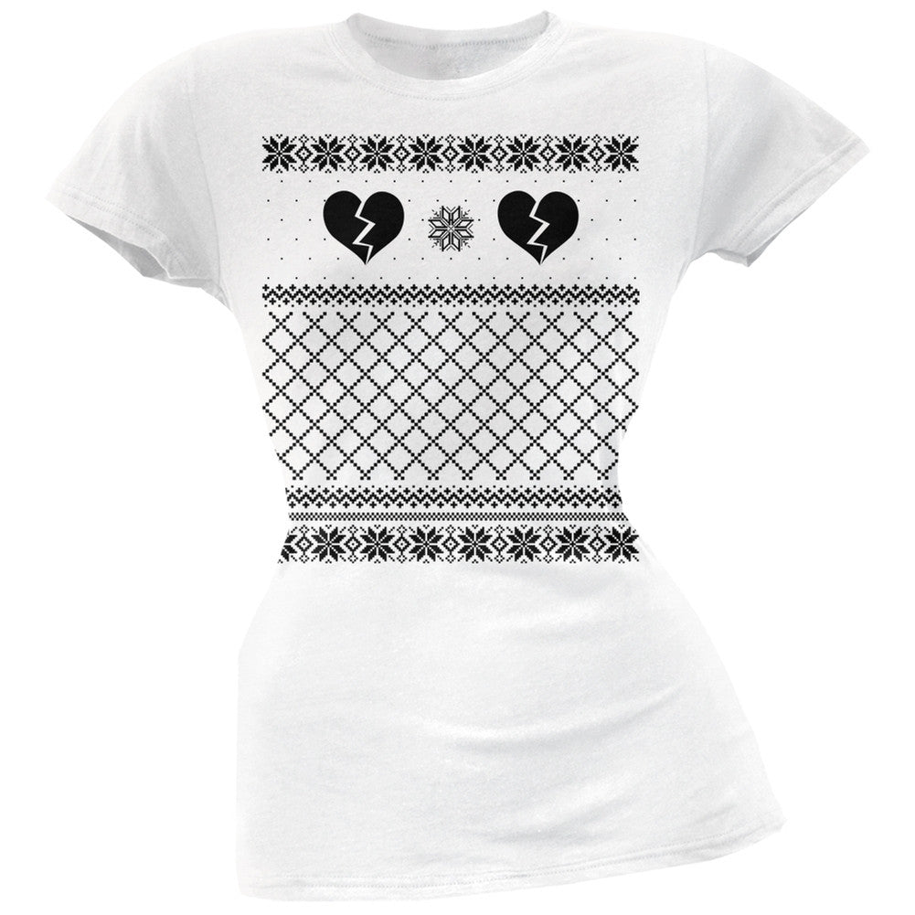 Anti Love Ugly Sweater Black Soft Juniors T-Shirt Juniors T-Shirts Old Glory