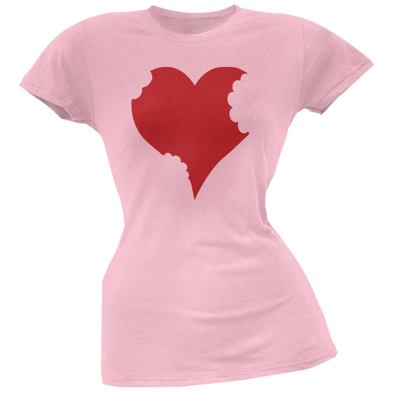 Bitten Heart Black Soft Juniors T-Shirt Juniors T-Shirts Old Glory
