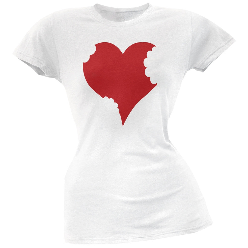 Bitten Heart Black Soft Juniors T-Shirt Juniors T-Shirts Old Glory