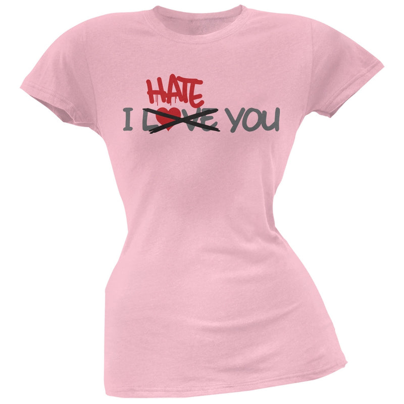 I Hate You Black Soft Juniors T-Shirt Juniors T-Shirts Old Glory
