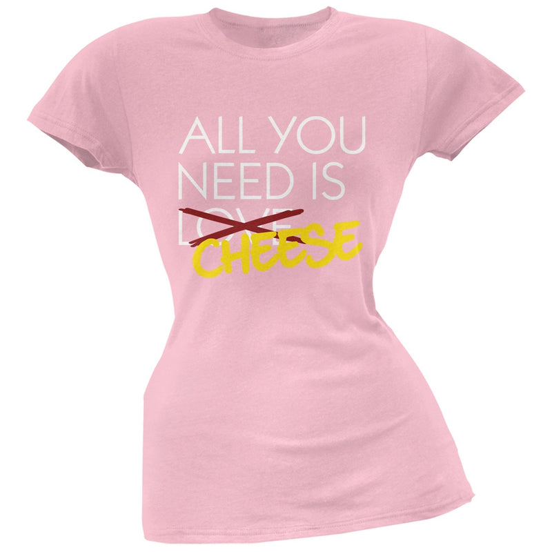 All You Need is Cheese, Not Love Black Soft Juniors T-Shirt Juniors T-Shirts Old Glory