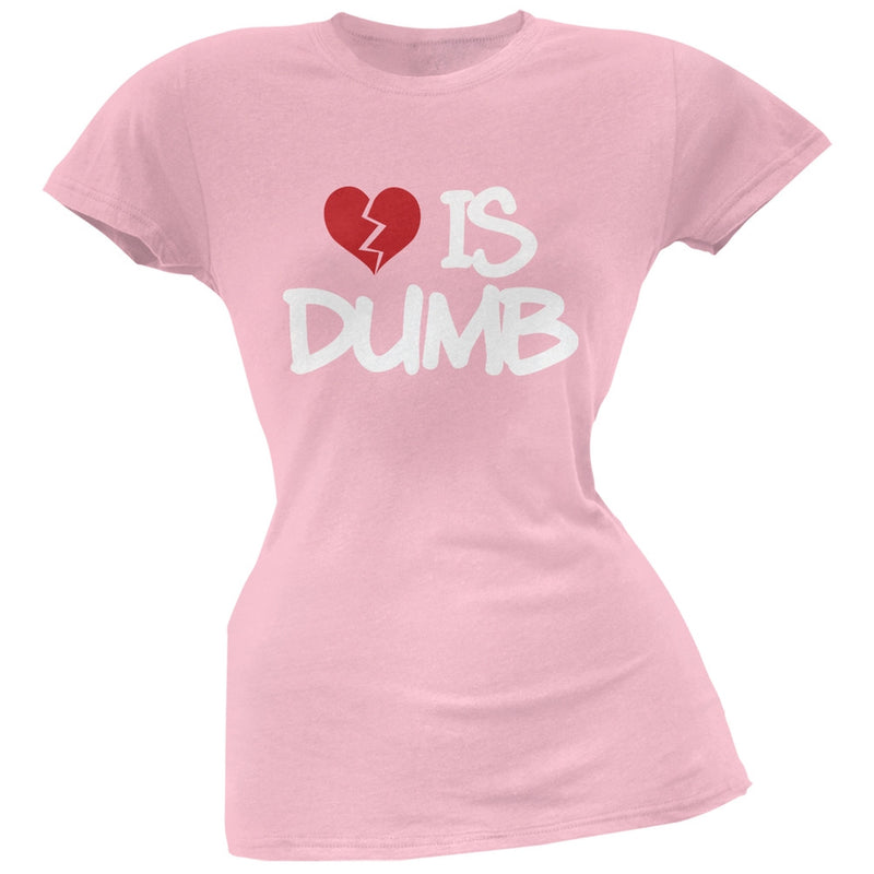 Love is Dumb Black Soft Juniors T-Shirt Juniors T-Shirts Old Glory
