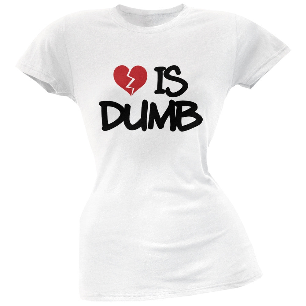 Love is Dumb Black Soft Juniors T-Shirt Juniors T-Shirts Old Glory
