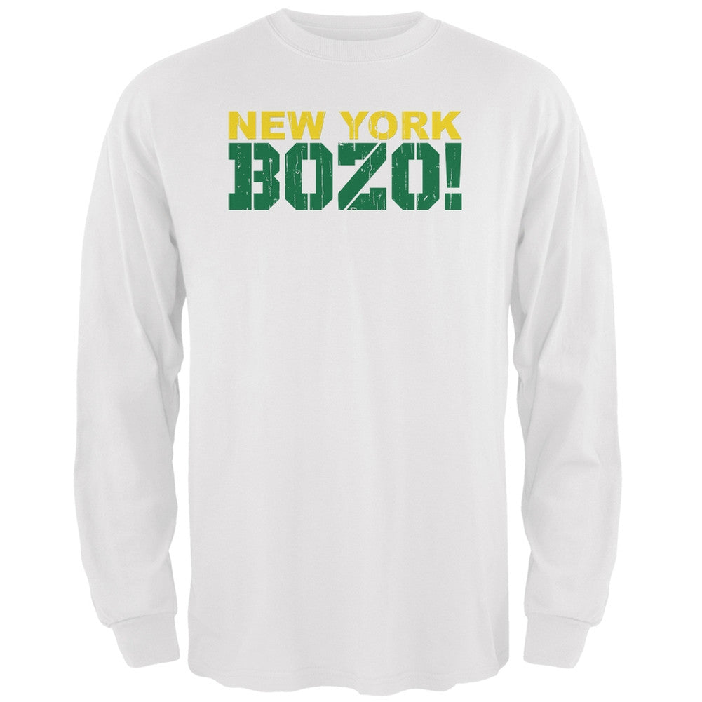 New York Bozo White Adult Long Sleeve T-Shirt Men's Long Sleeves Old Glory 2XL White