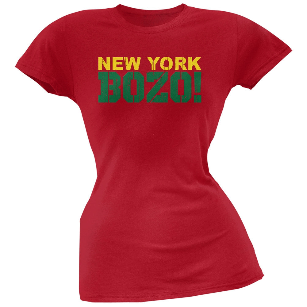 New York Bozo Red Soft Juniors T-Shirt Juniors T-Shirts Old Glory 2XL Red