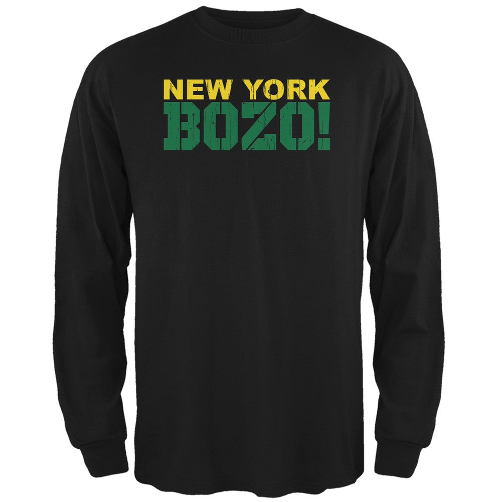 New York Bozo Black Adult Long Sleeve T-Shirt Men's Long Sleeves Old Glory 2XL Black