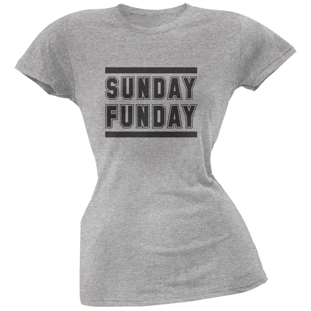Sunday Funday Heather Grey Soft Juniors T-Shirt Juniors T-Shirts Old Glory 2XL Grey