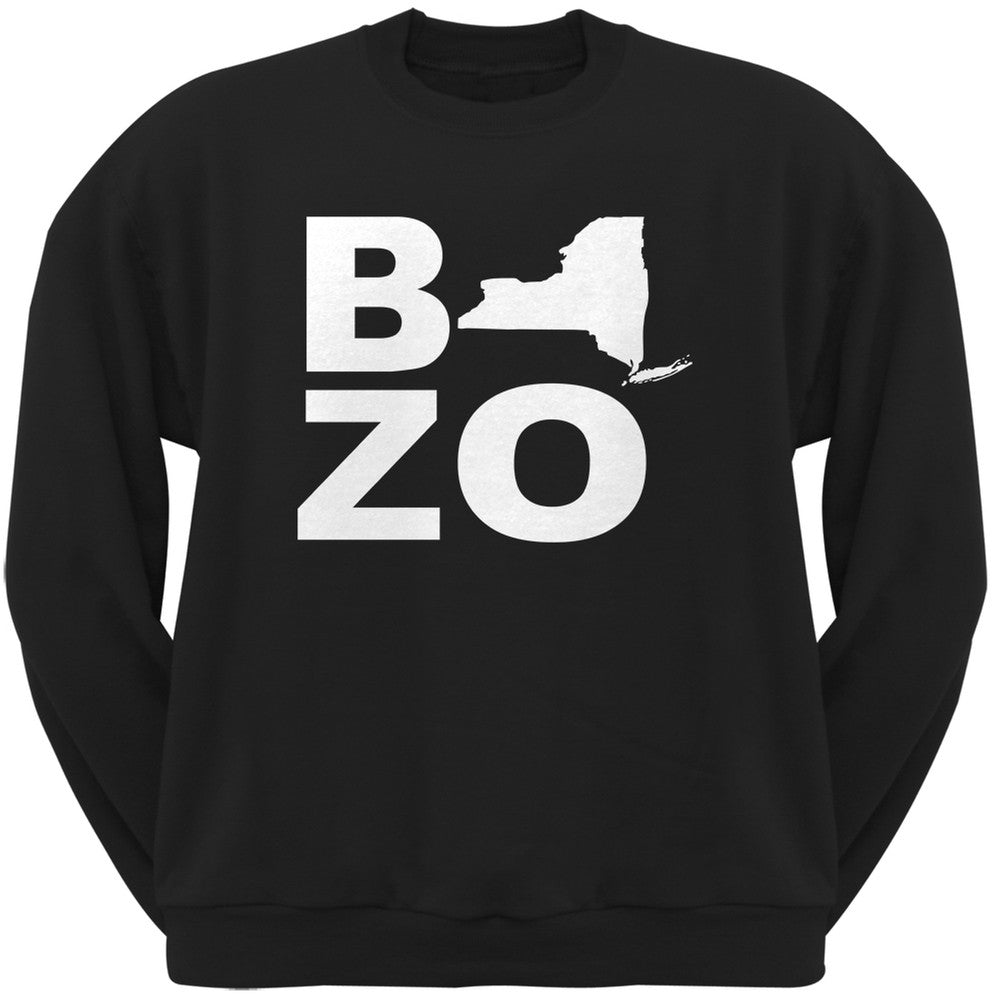 New York Bozo Stacked Black Adult Crewneck Sweatshirt Men's Sweatshirts Old Glory 2XL Black