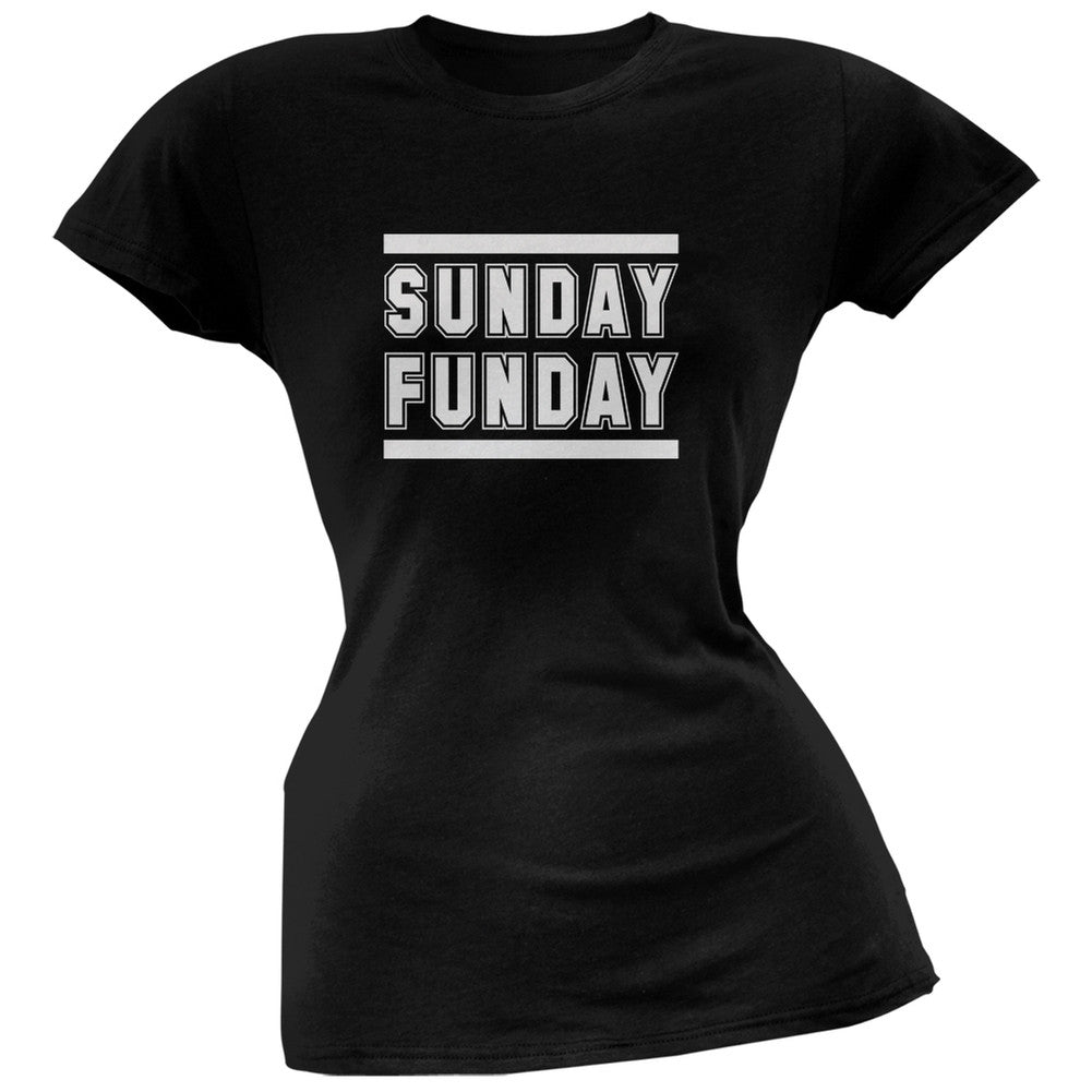 Sunday Funday Black Soft Juniors T-Shirt Juniors T-Shirts Old Glory 2XL Black