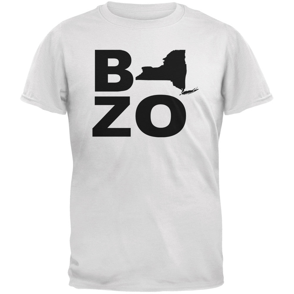 New York Bozo Stacked White Adult T-Shirt Men's T-Shirts Old Glory 2XL White