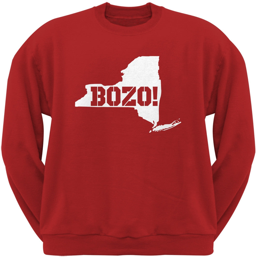 New York Bozo State Silhouette Red Adult Crewneck Sweatshirt Men's Sweatshirts Old Glory 2XL Red